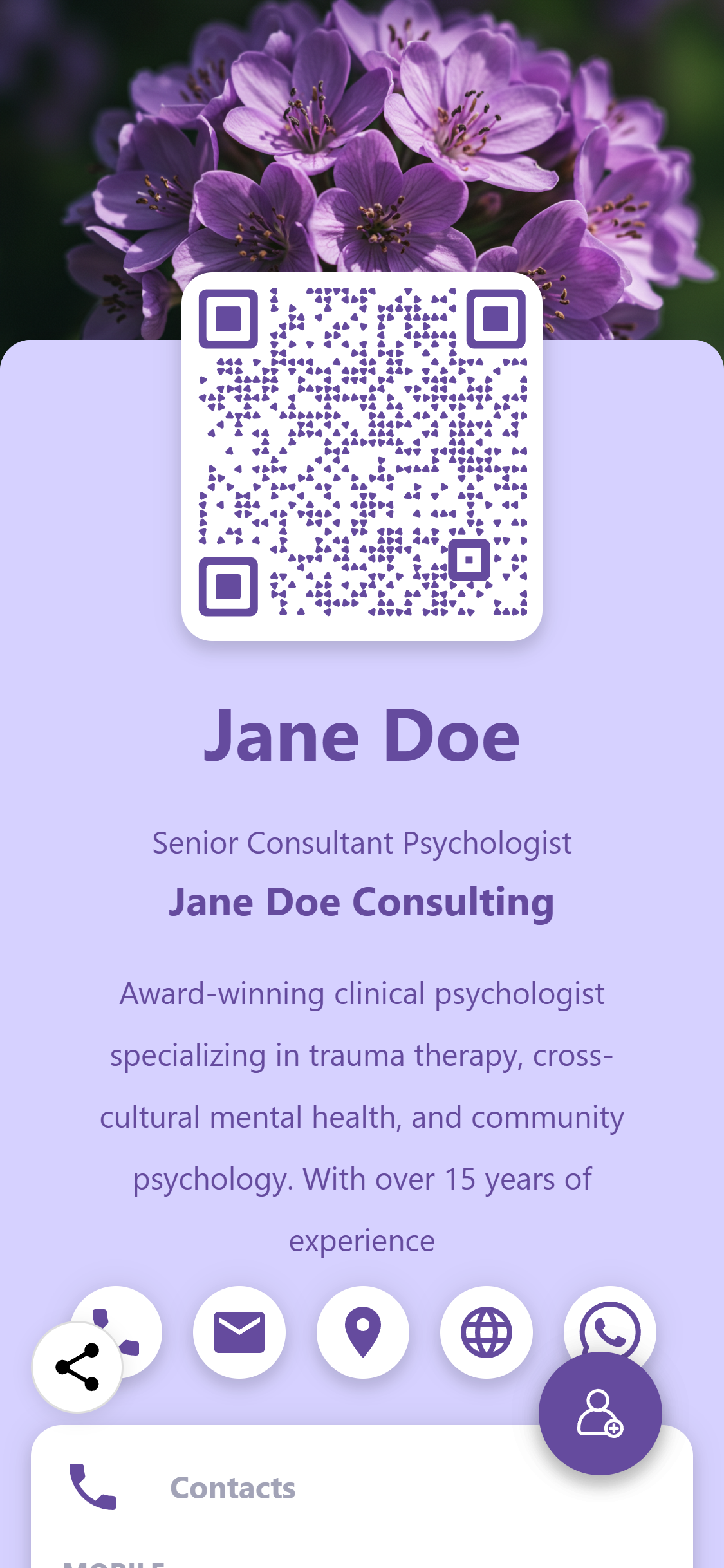 vCard Template 1 Image Preview